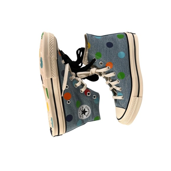 NEW Converse Golf Wang Chuck 70 Hi Blue Polka Dot Size 3.5 170011C Blue Denim - Picture 5 of 9